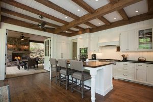 Custom Reclaimed wood Beams used in Kitchen by High Mountain Millworks - Franklin, NC