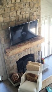 Custom Mantle of Reclaimed wood by High Mountain Millwork Company - Franklin, NC #528